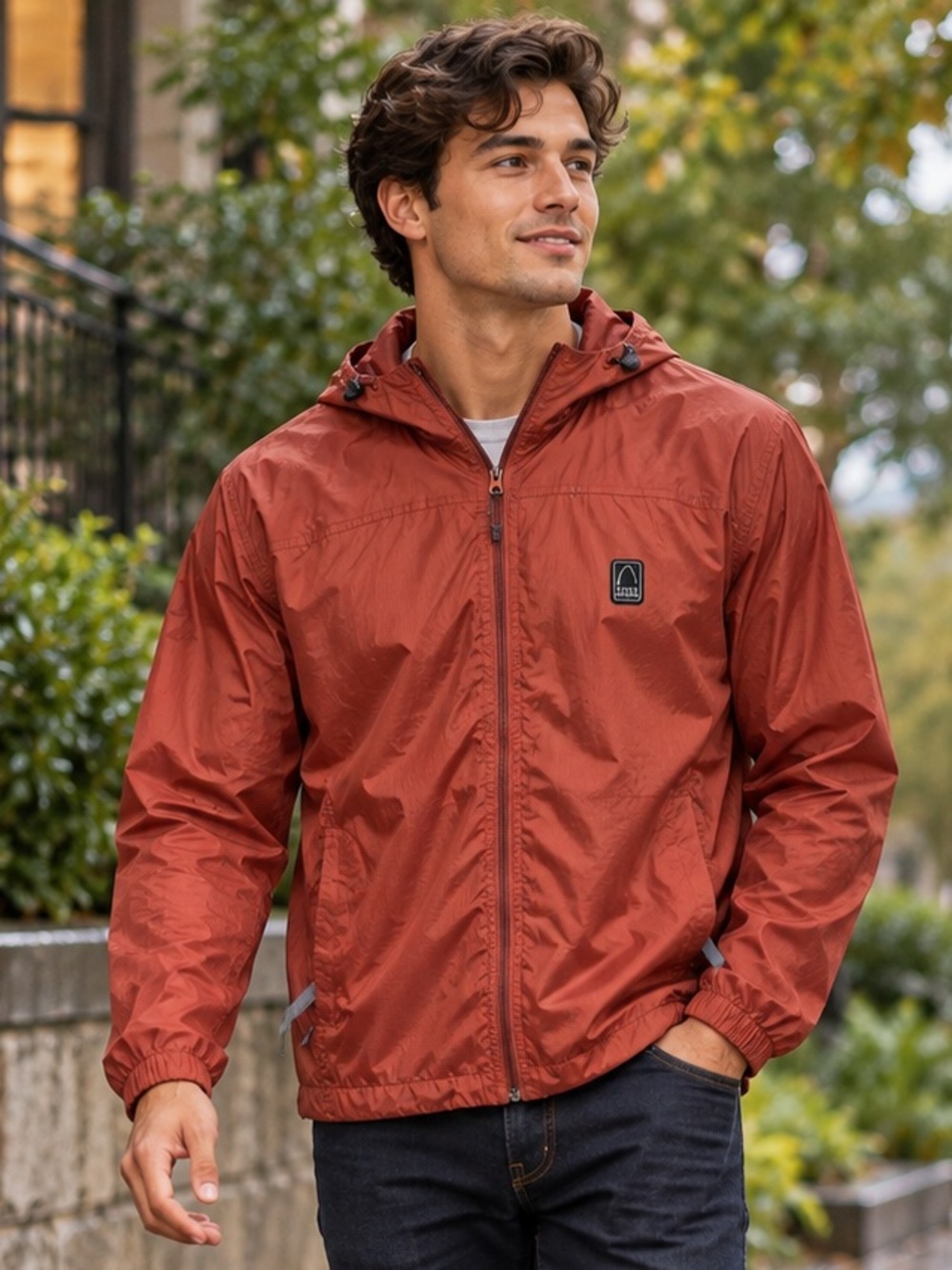 Sierra Designs Lightweight Hooded Full Zip Windbreaker Jacket Size Medium